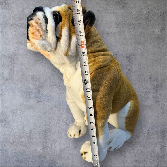 Large English Bulldog Boxer Mastiff Stuffed Animal Realistic Look‎ 18" Plush - Picture 8 of 8